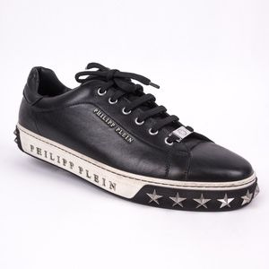 Philip Plein Black Sneakers with metal stars studs.